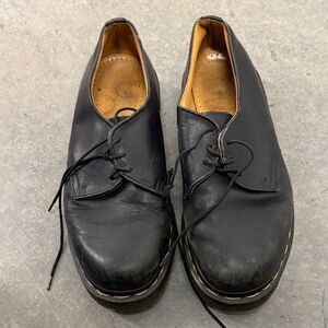 Dr. Martens vintage Black Leather Oxfords with Yellow Stitching